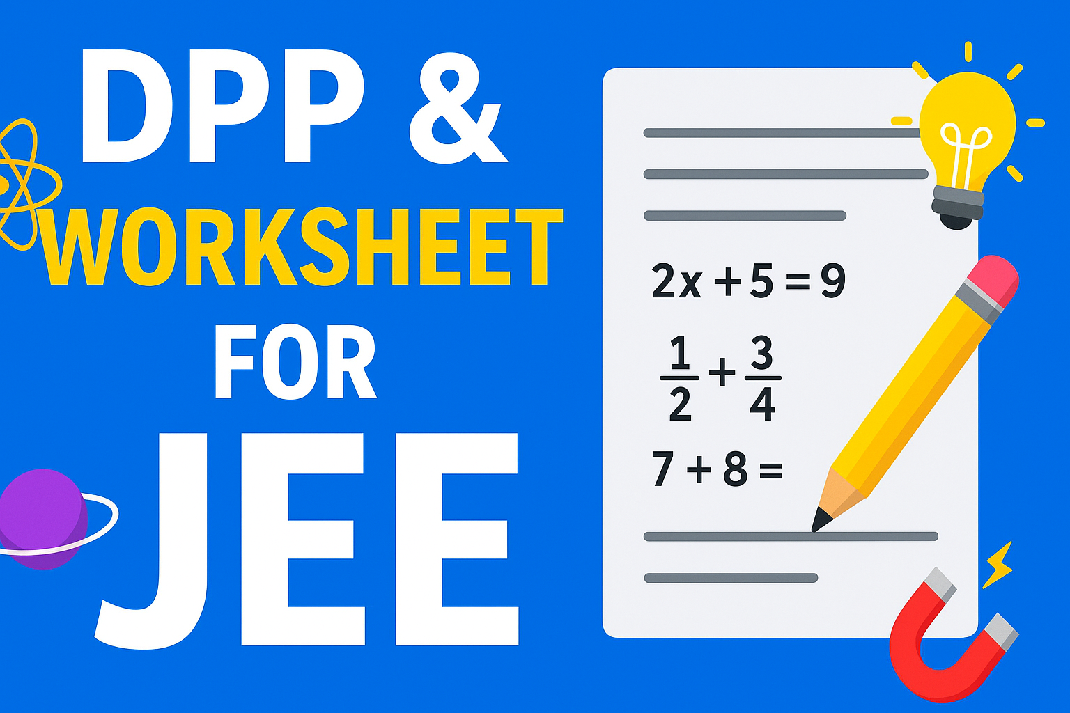 DPP's & Worksheets for JEE