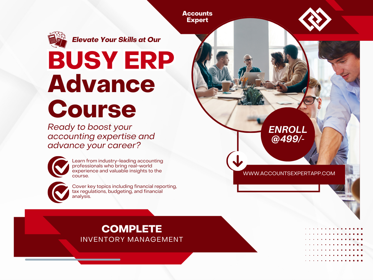 Busy Accounting Advanced Certification Course for Professionals