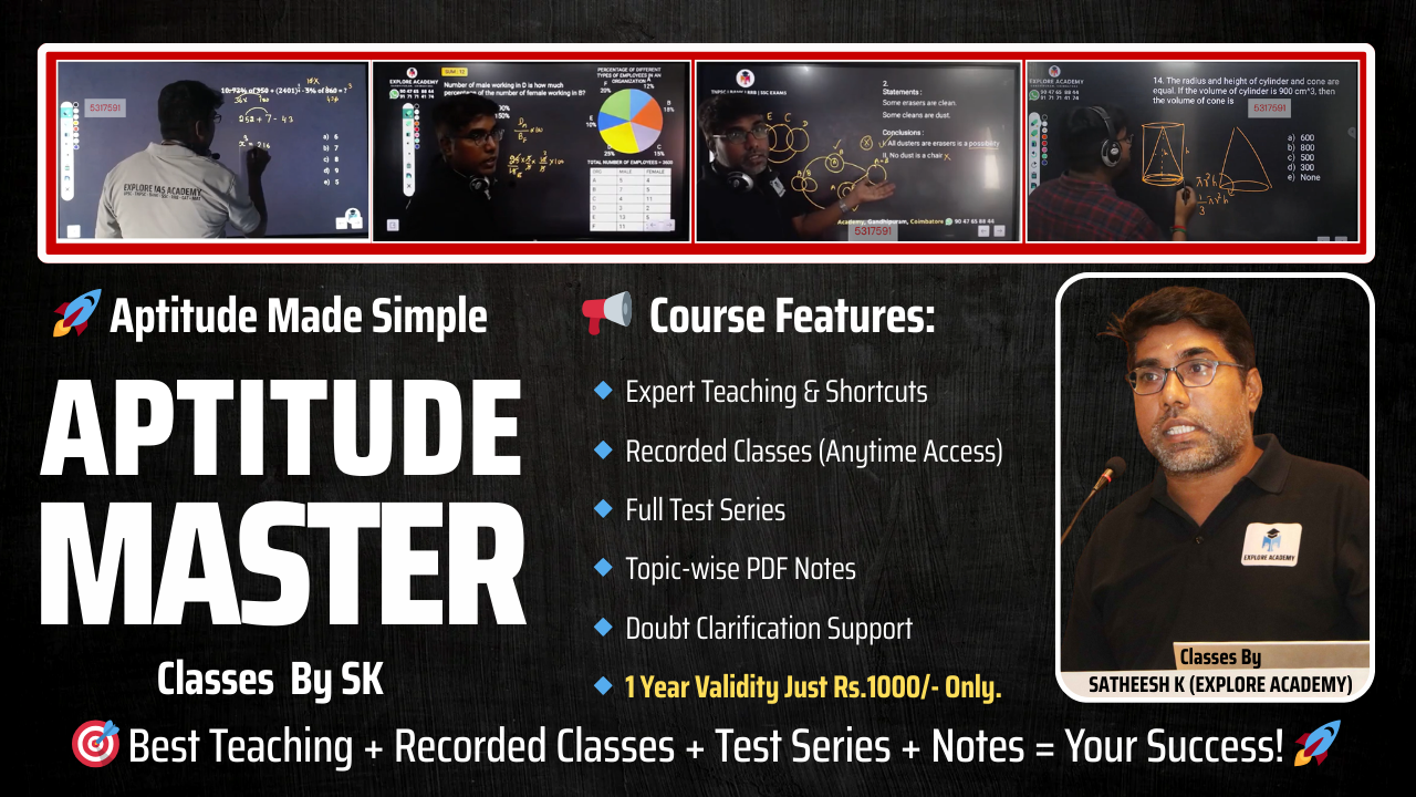 🎓 Aptitude Master Class By SK - 🏆 1 Year🔥Unlimited Learning!!!
