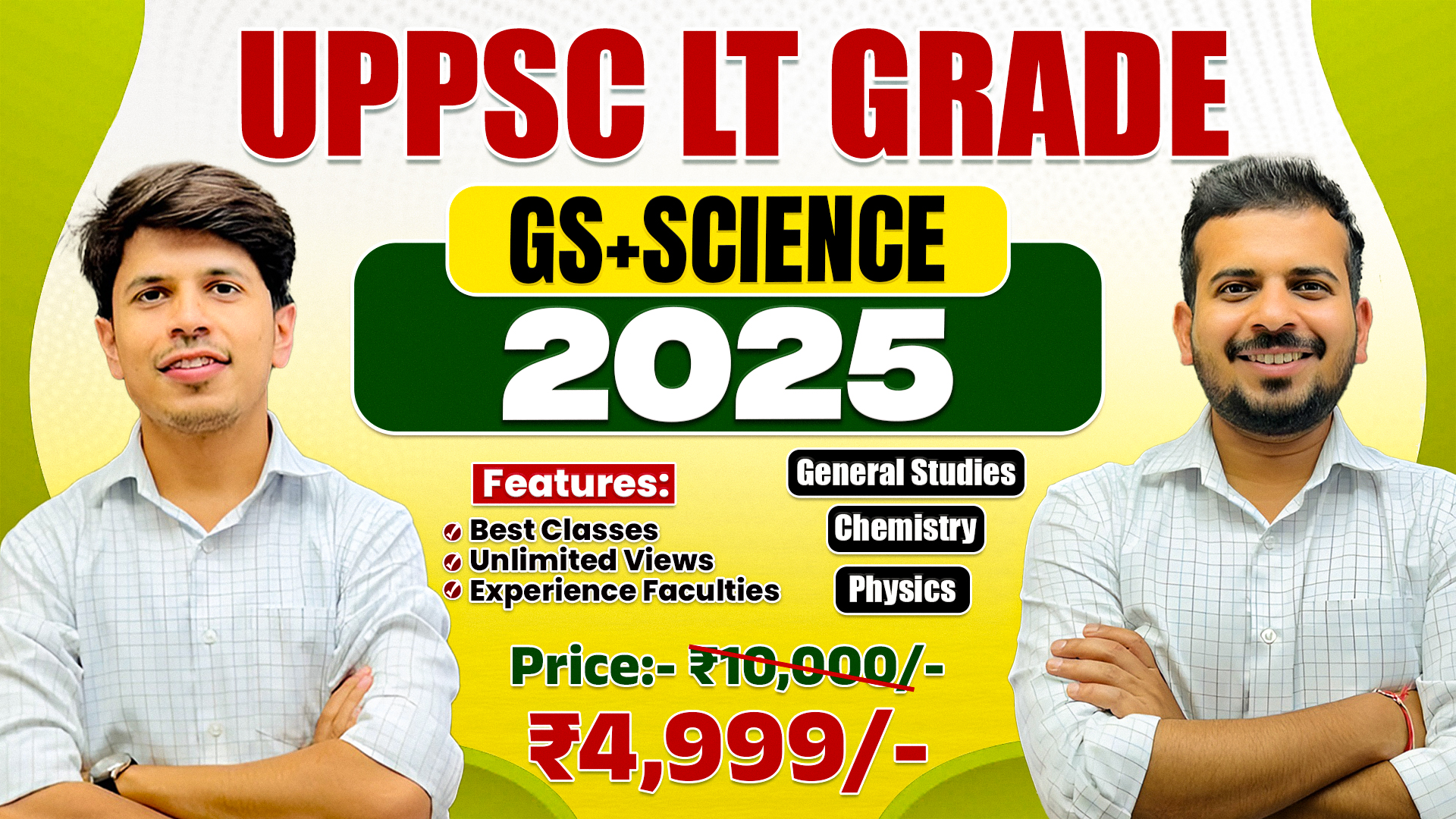 UPPSC LT Grade (GS + Science) 2025 – Complete Batch