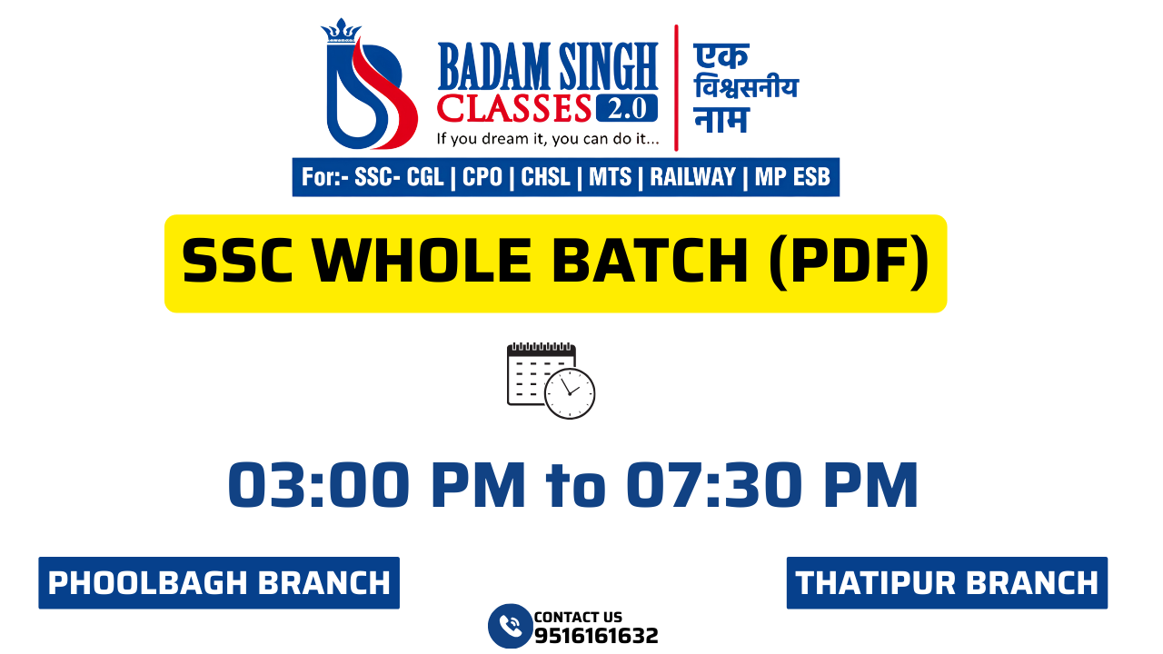 SSC Whole Batch (3 to 07:30PM) PDF's