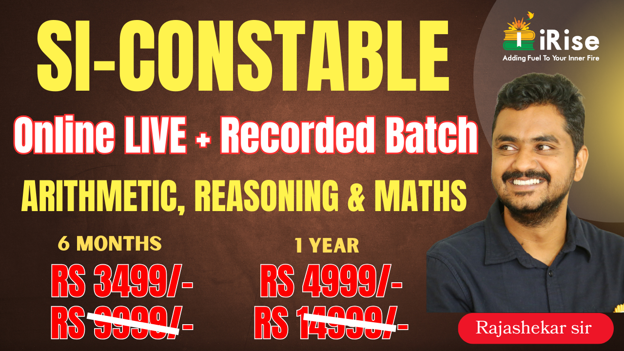 SI-PC (Arithmetic+Reasoning+ Maths) LIVE BATCH 