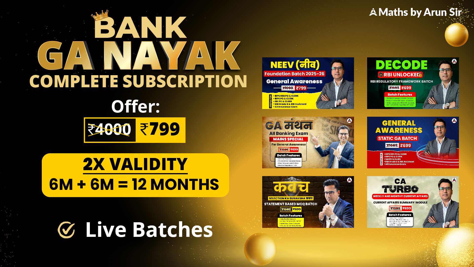 GA Nayak Subscriptions For All Banking & Insurance Exam