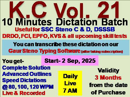 Steno Dictation (KC Vol. 21) Live
