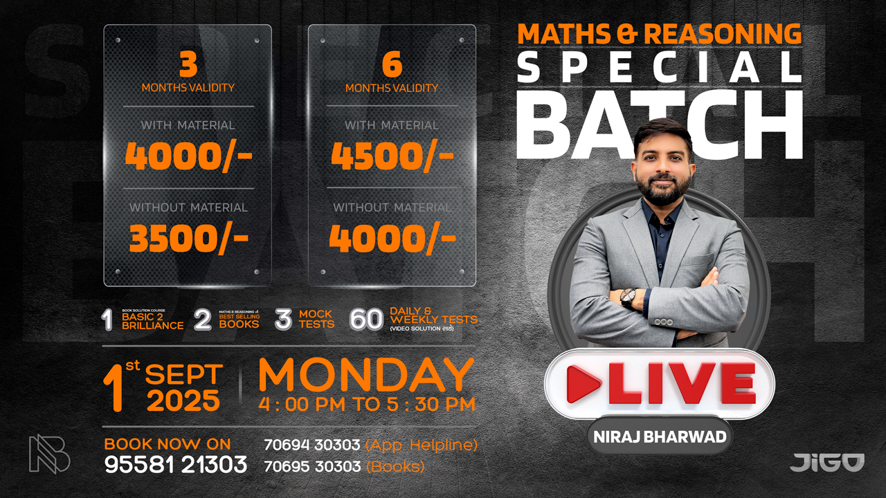 MATHS & REASONING SPECIAL BATCH - September 2025
