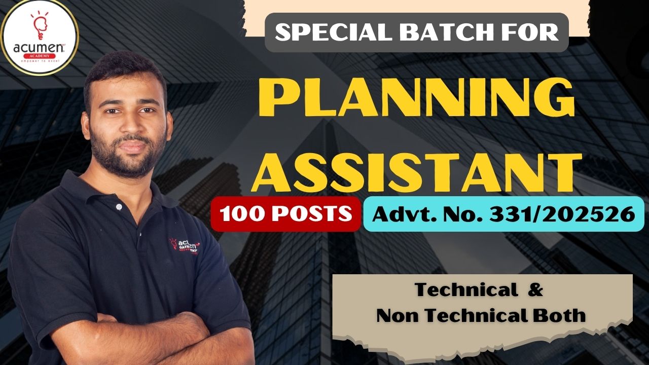 Special Batch for PLANNING ASSISTANT - 100 POST