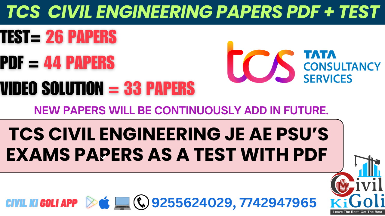 TCS CIVIL ENGINEERING PAPERS PDF+TEST