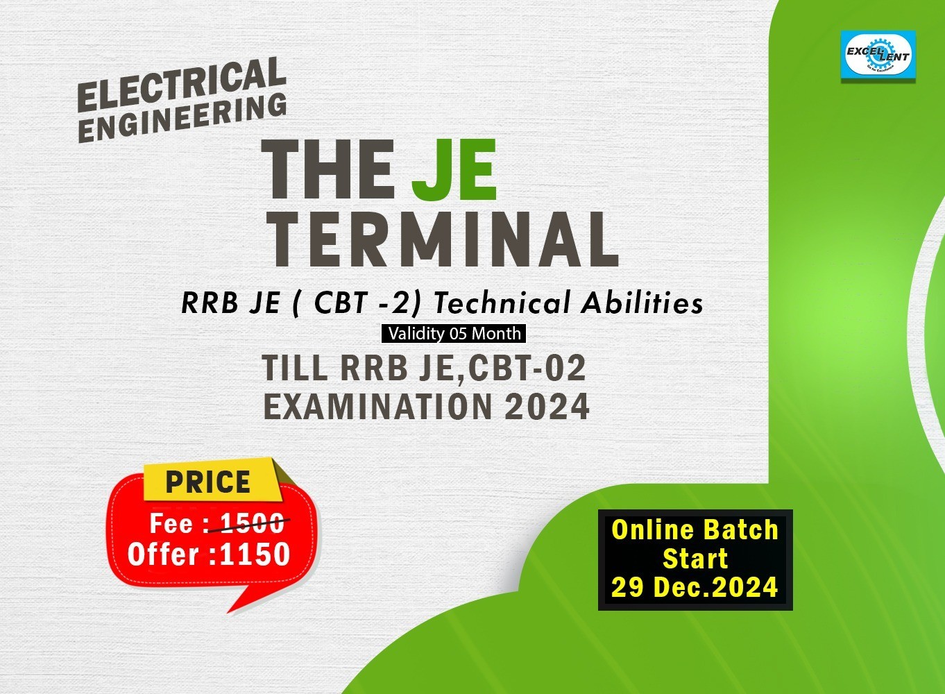 The JE Terminal (RRB JE CBT-02) Electrical Engg. 613522