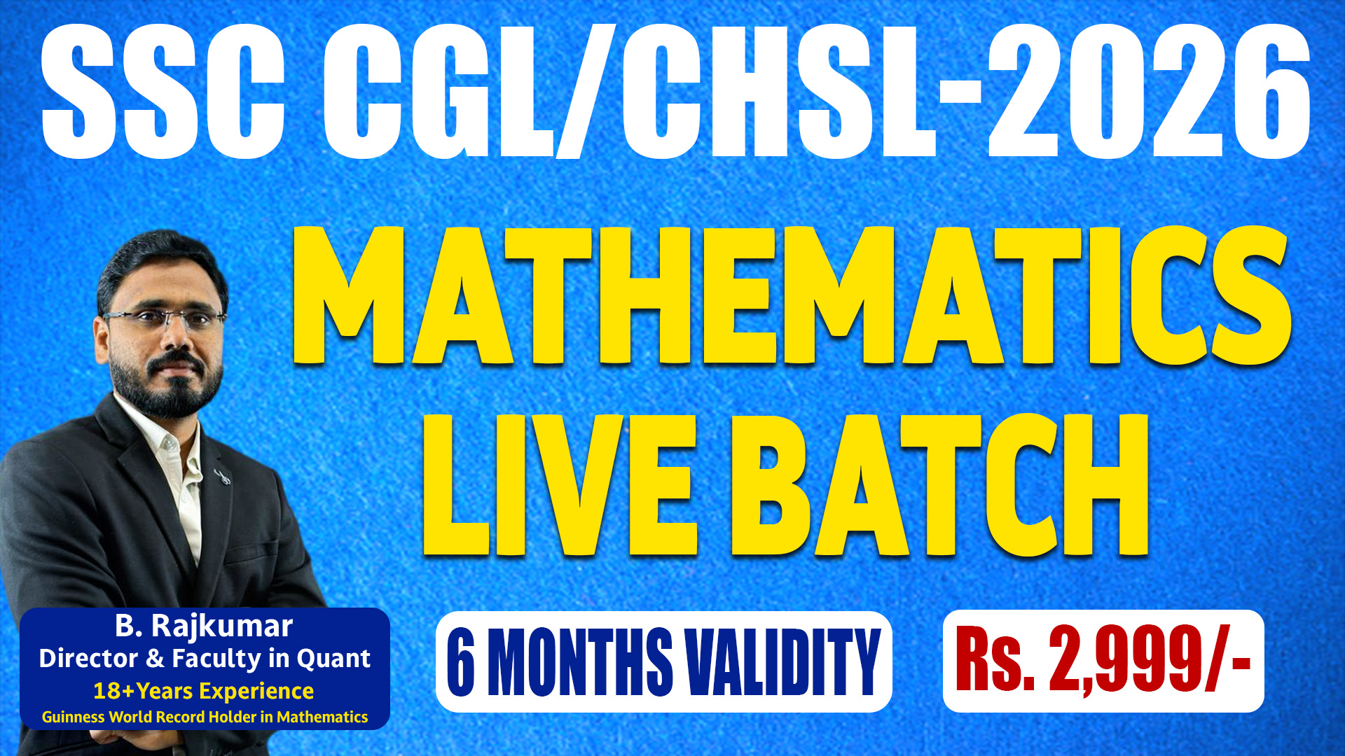 SSC  MATHS  SEPTEMBER LIVE BATCH - 2025 (6 MONTHS VALIDITY)