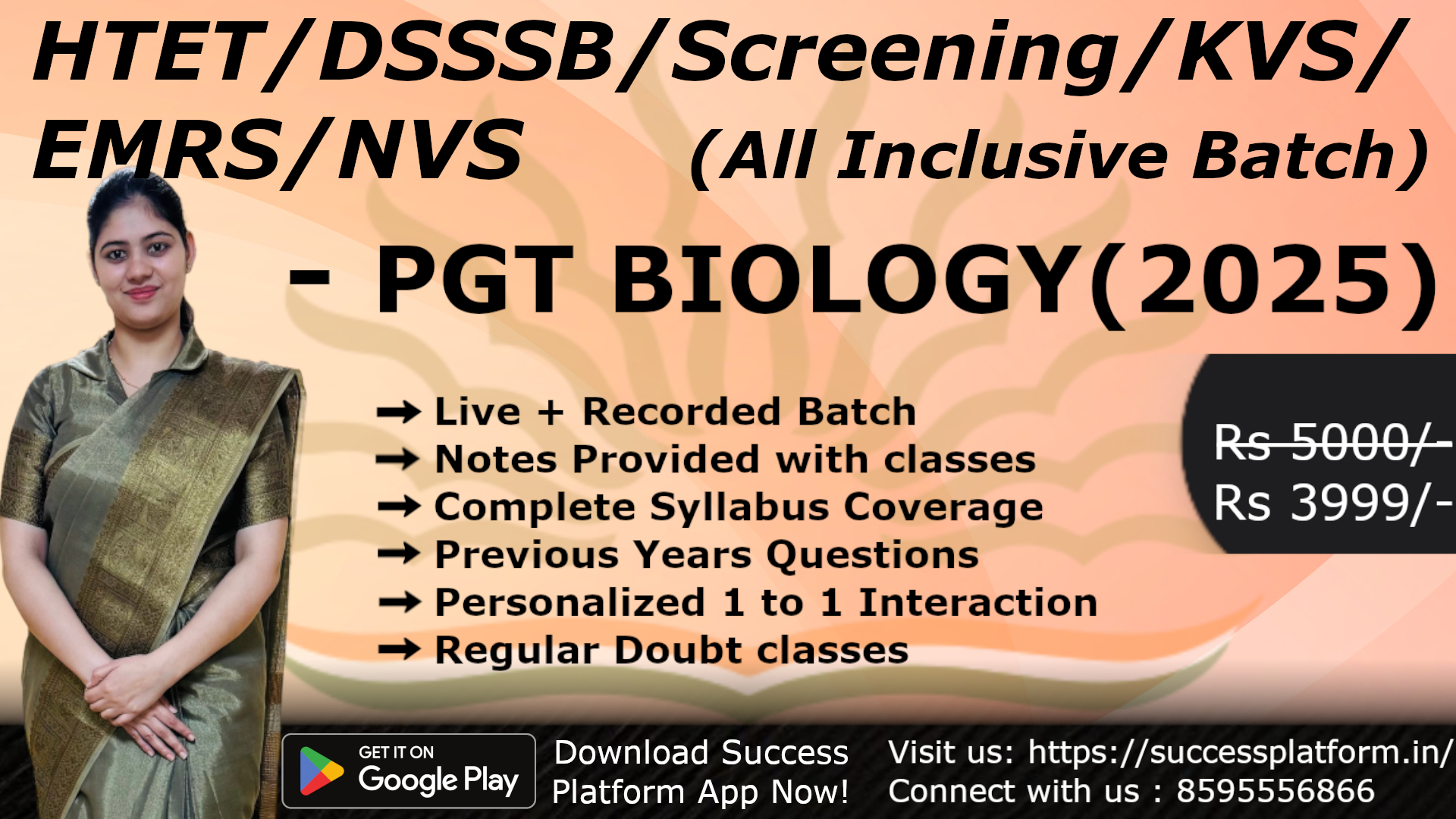 HTET/DSSSB/Screening/KVS/EMRS/NVS   (All Inclusive Batch) - PGT BIOLOGY(2025)