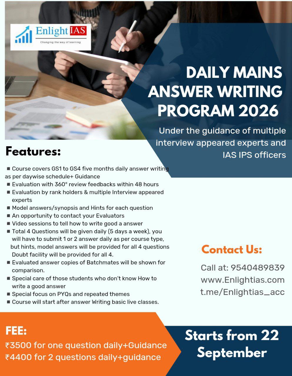 Daily mains answer writing program 1 Question per day