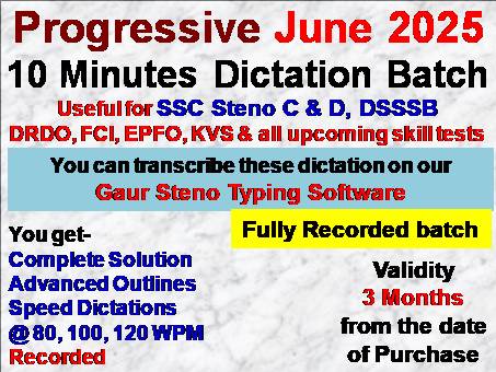 Dictation (Progressive June 2025, Recorded)