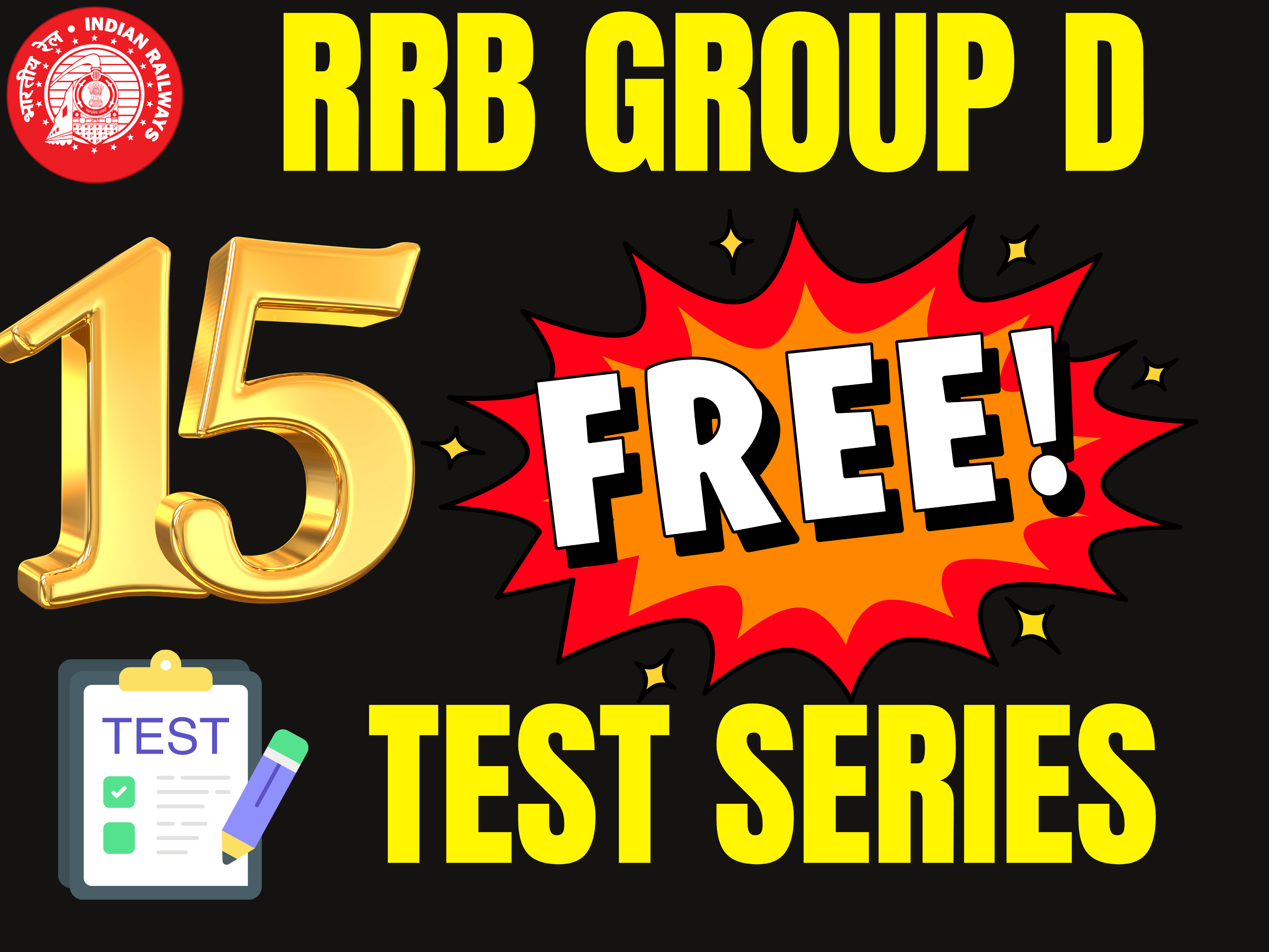 15 FREE RRB GROUP D 2025 TEST SERIES  | LATEST PATTERN MOCK TESTS 