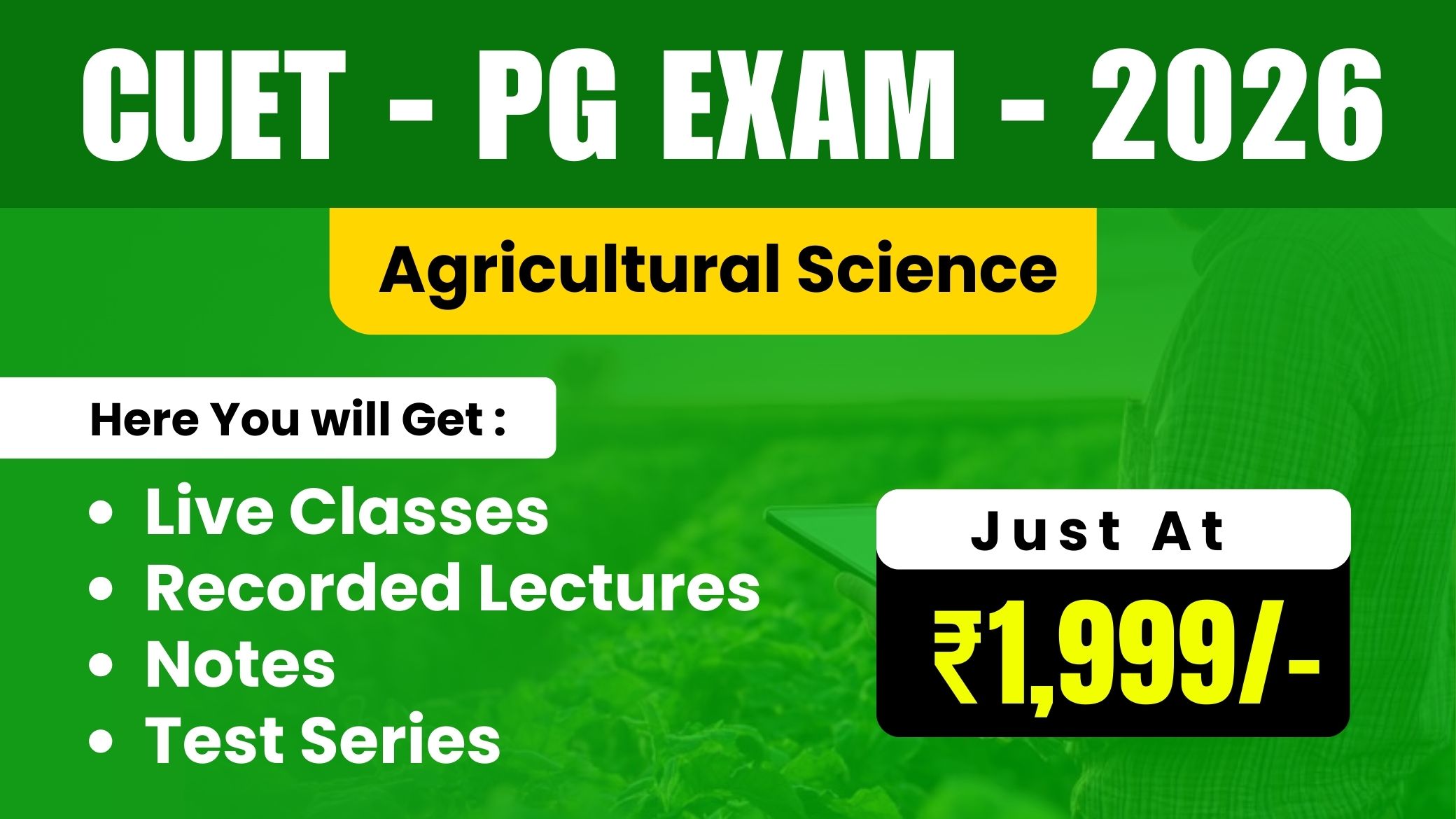 CUET PG - 2026 (Agricultural Science)