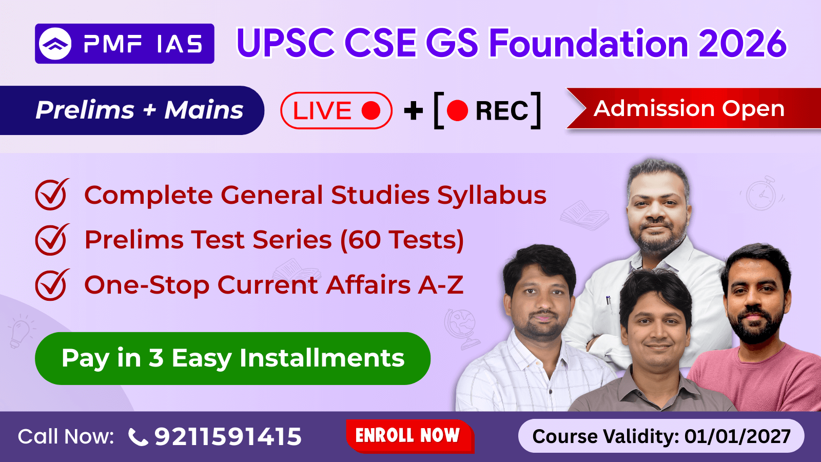 GS Foundation Course 2026 (Prelims + Mains) (Live + Recorded)