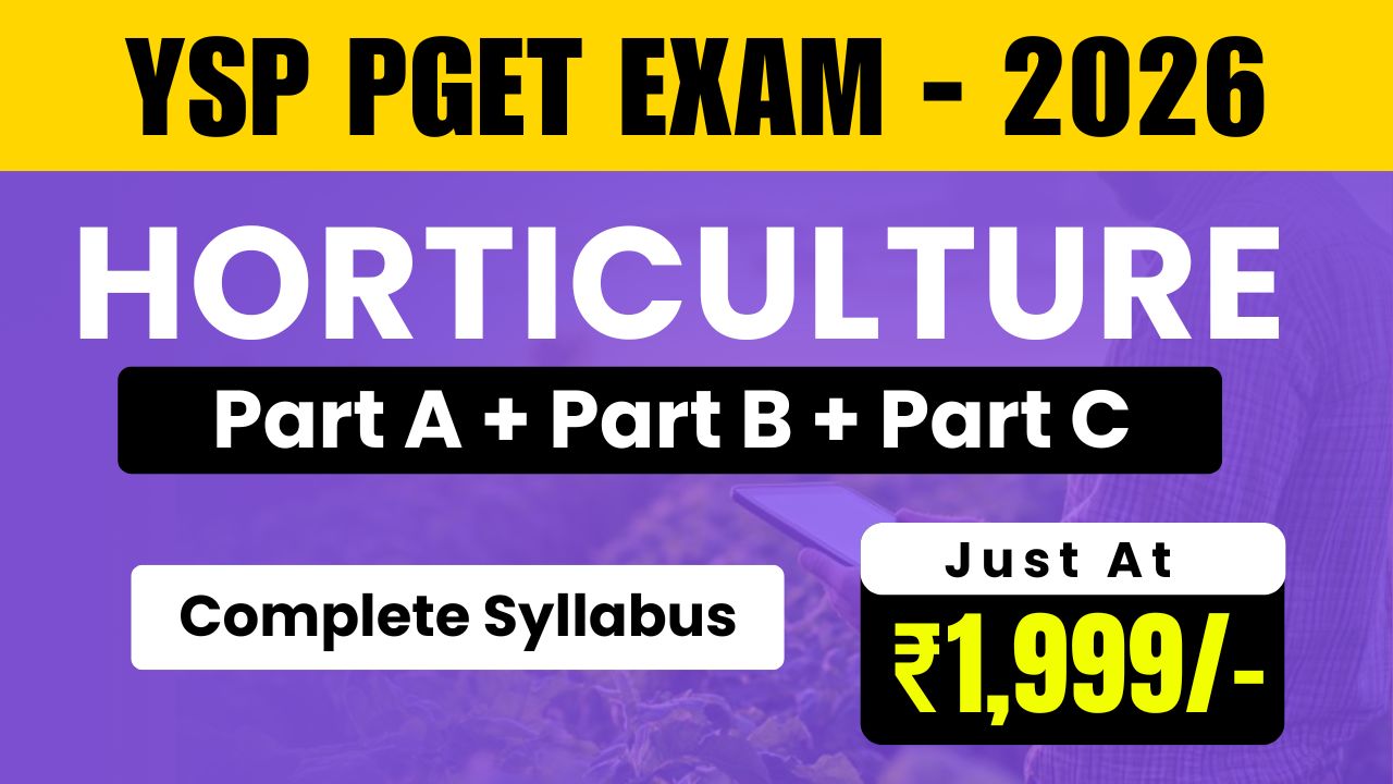 YSP PGET Exam - 2026 (Horticulture)