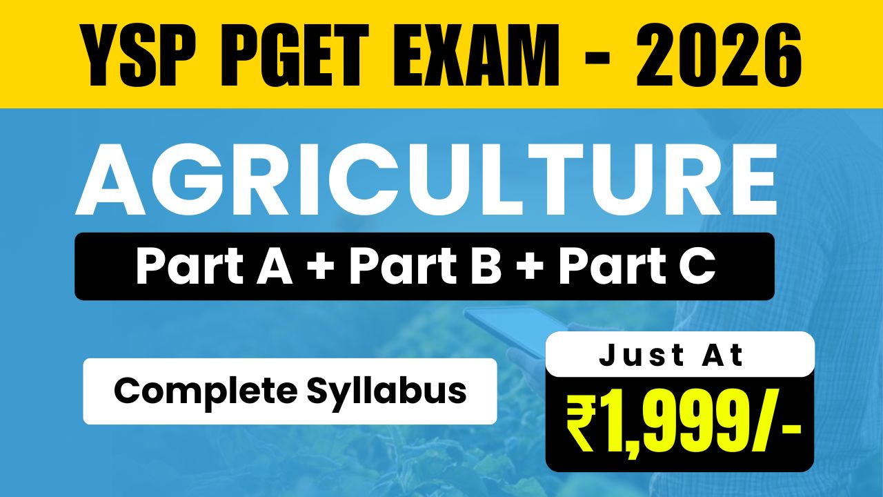 YSP PGET Exam - 2026 (Agriculture)