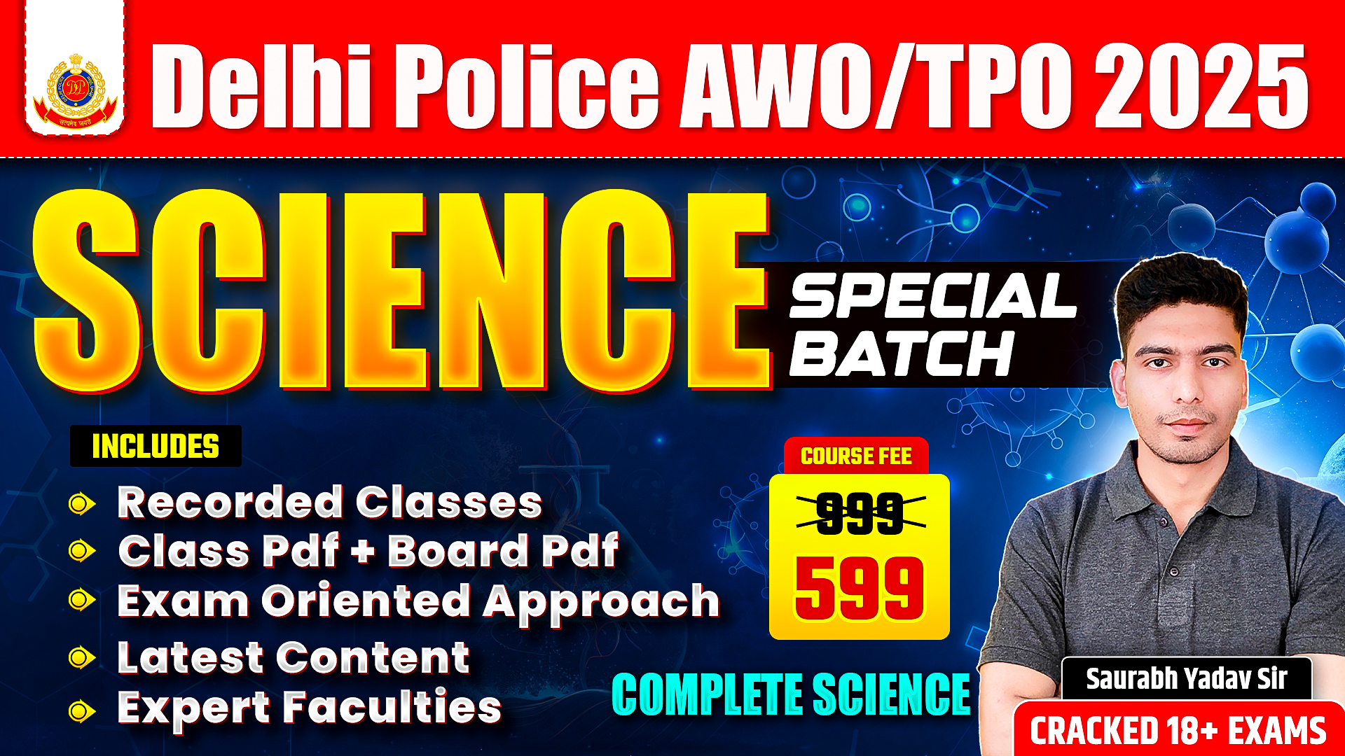  DELHI POLICE SCIENCE SPECIAL AWO TPO
