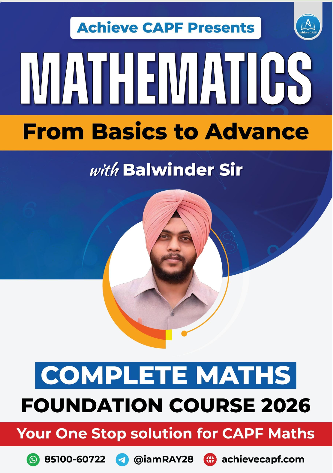 CAPF 2026 MATHS (BY Balwinder Sir)