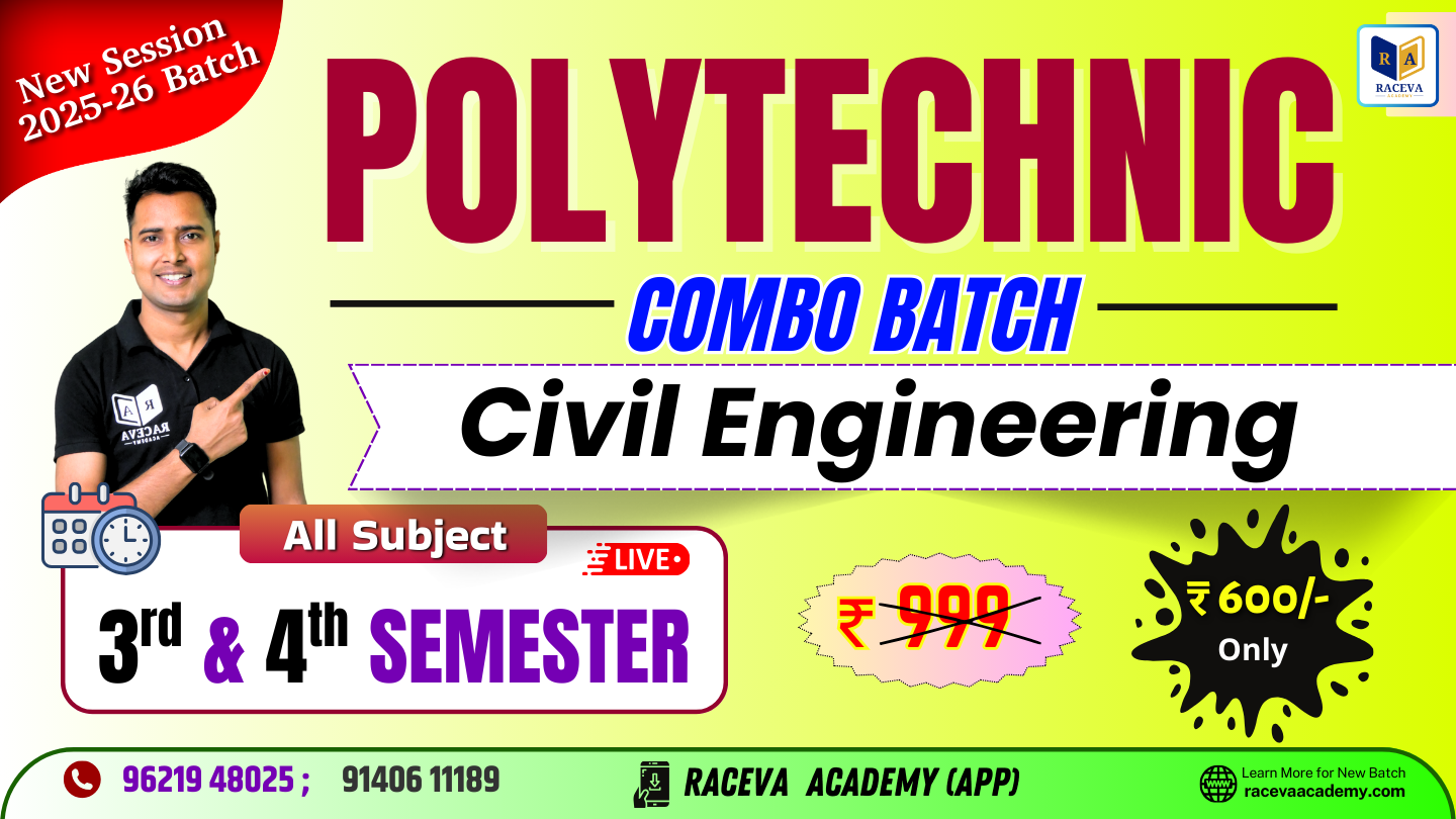 Civil Engineering ~UP POLYTECHNIC (3rd + 4th ) SEMESTER Combo Batch 2025-26 FULL COURSE