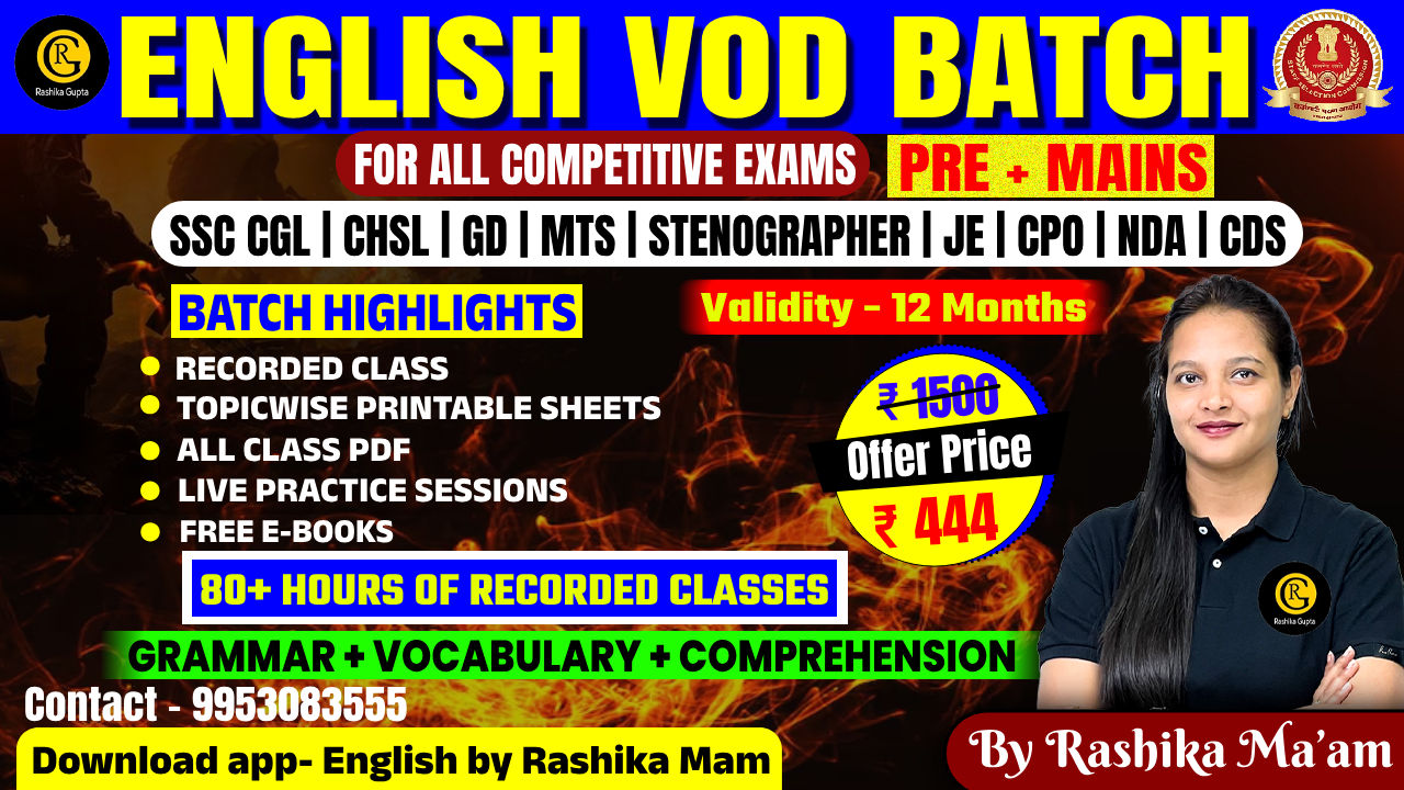 ENGLISH VOD BATCH FOR ALL COMPETITIVE EXAMS