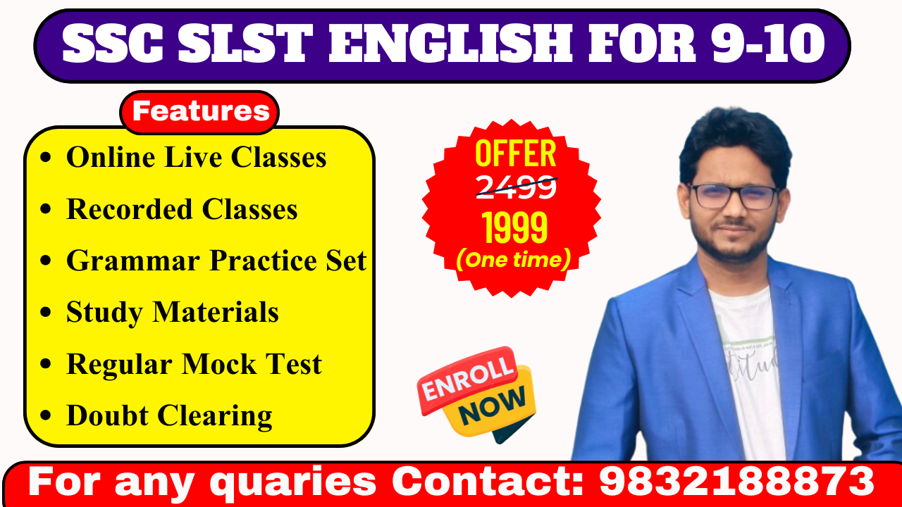 SSC/SLST English Subject course for 9-10