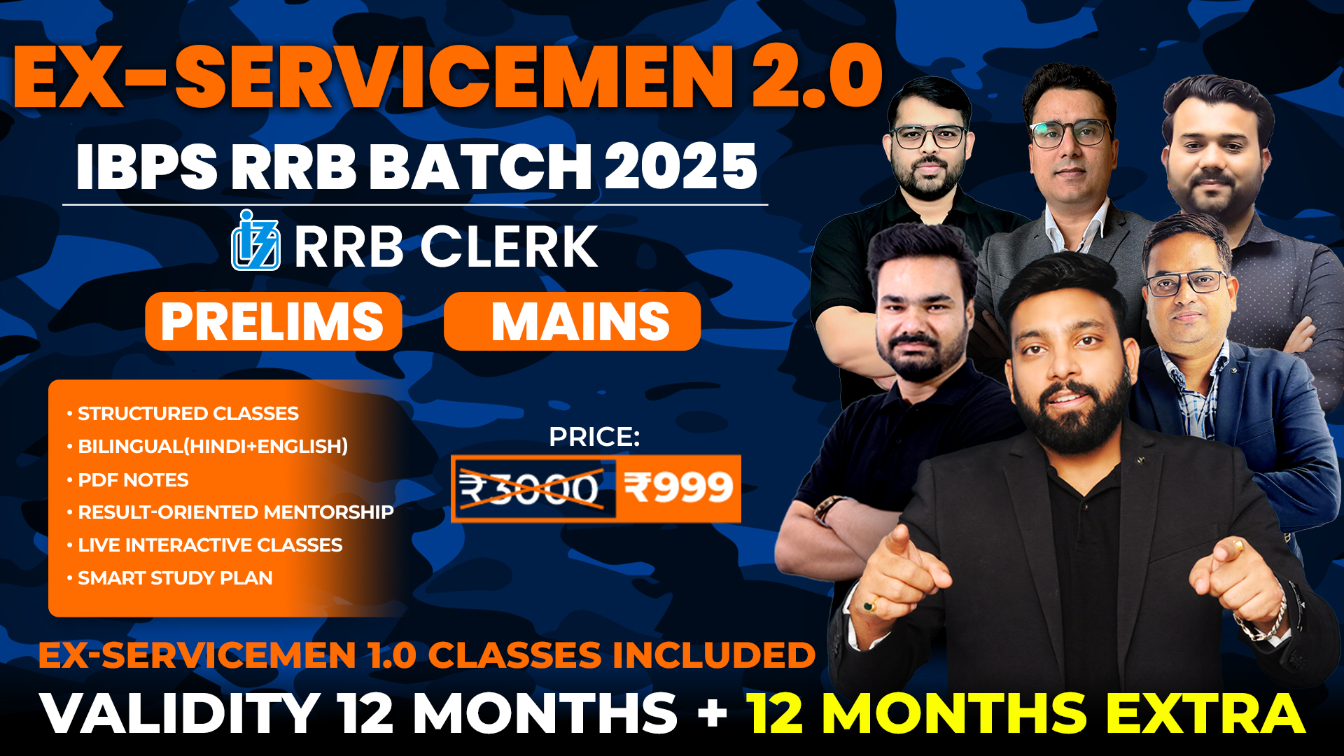 Ex-Serviceman Special 2.0 | IBPS RRB Clerk 2025 Complete Batch (Pre + Mains)