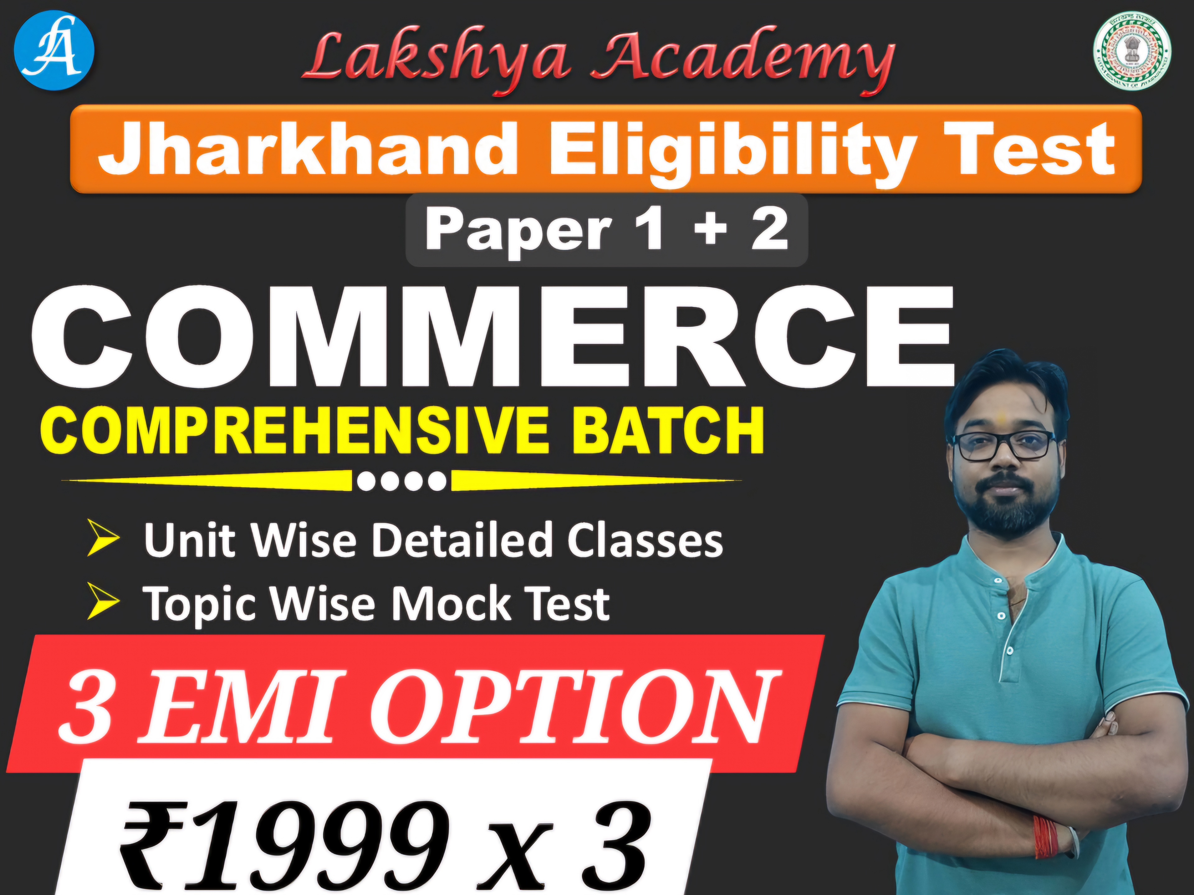 JPSC JET Commerce 2025 (EMI Option) (Paper 1 & 2) By Vikash Sir