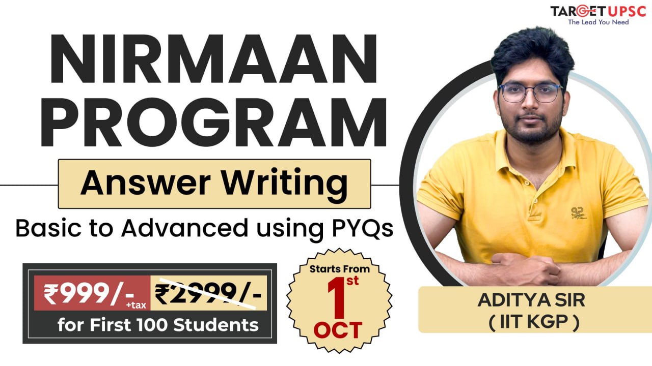 Nirmaan Program Answer Writing (1 Oct)