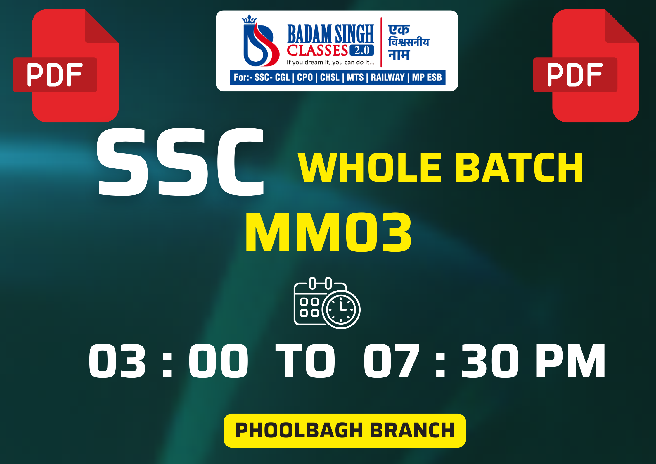 SSC Whole Batch (3 to 07:30PM) PDF's