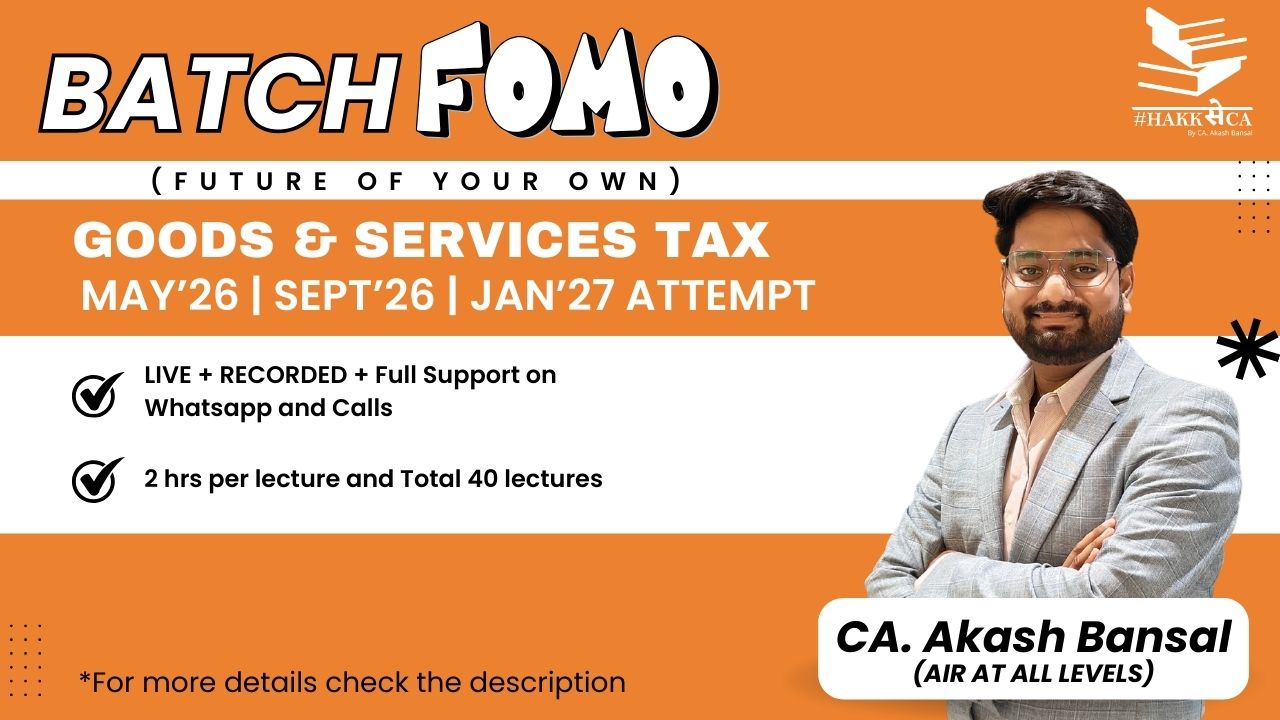 Batch "F.O.M.O." | GST | Regular | May26 and Onwards