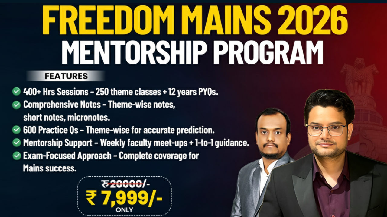 Freedom Mains Mentorship 2026