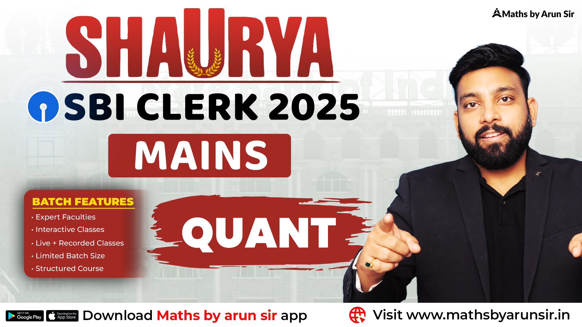 SHAURYA – SBI Clerk Quant Mains Batch 2025