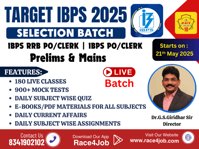 LIVE - IBPS 2025 Complete Prelims & Mains Selection Batch (Bilingual)