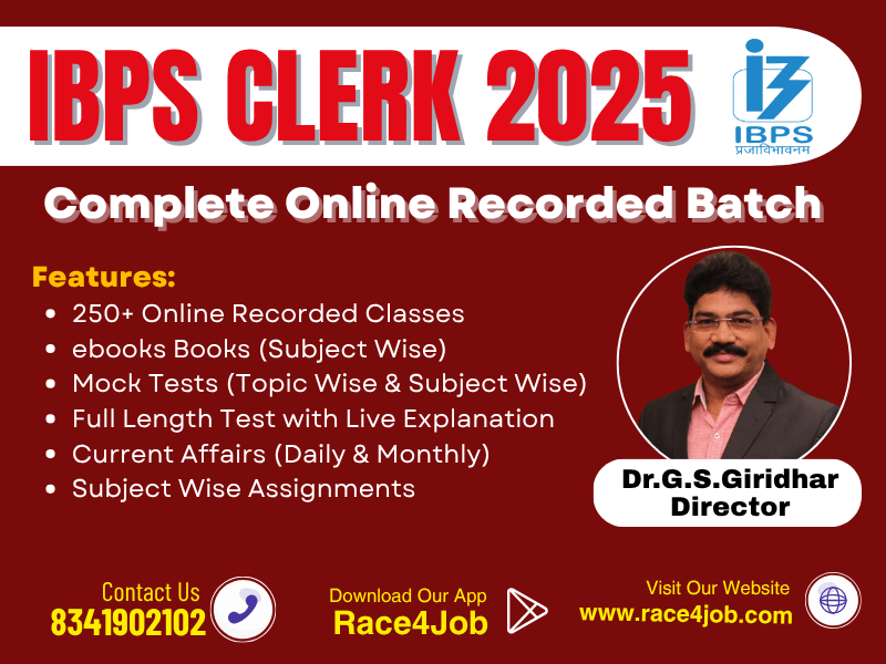 IBPS Clerk 2025 – Complete Online Recorded Batch