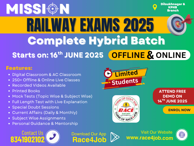 RAILWAY 2025 | COMPLETE HYBRID BATCH (ONLINE CLASSES)
