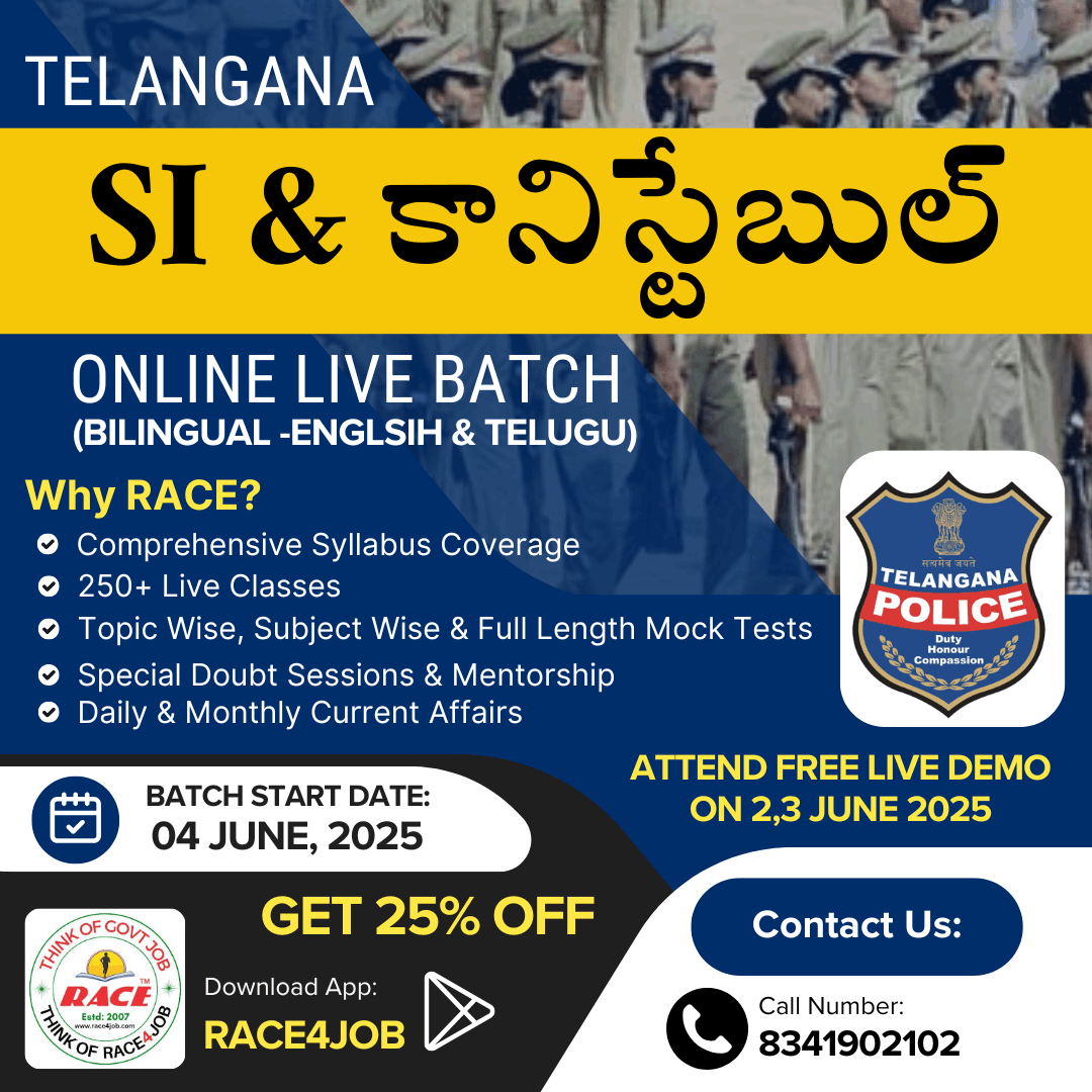 Telangana SI & Constable 2025 | Complete Online Live Batch (Bilingual)