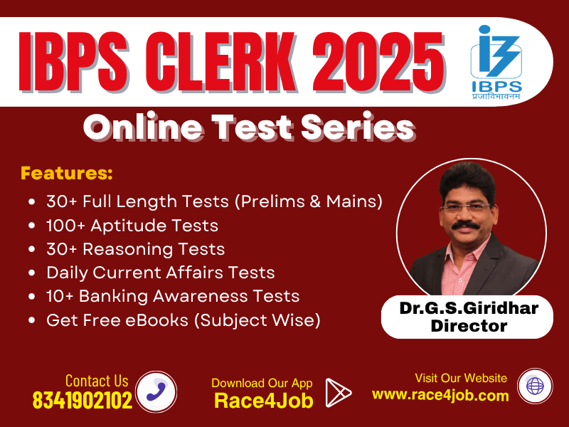 Crack IBPS Clerk 2025 with RACE Online Test Series!