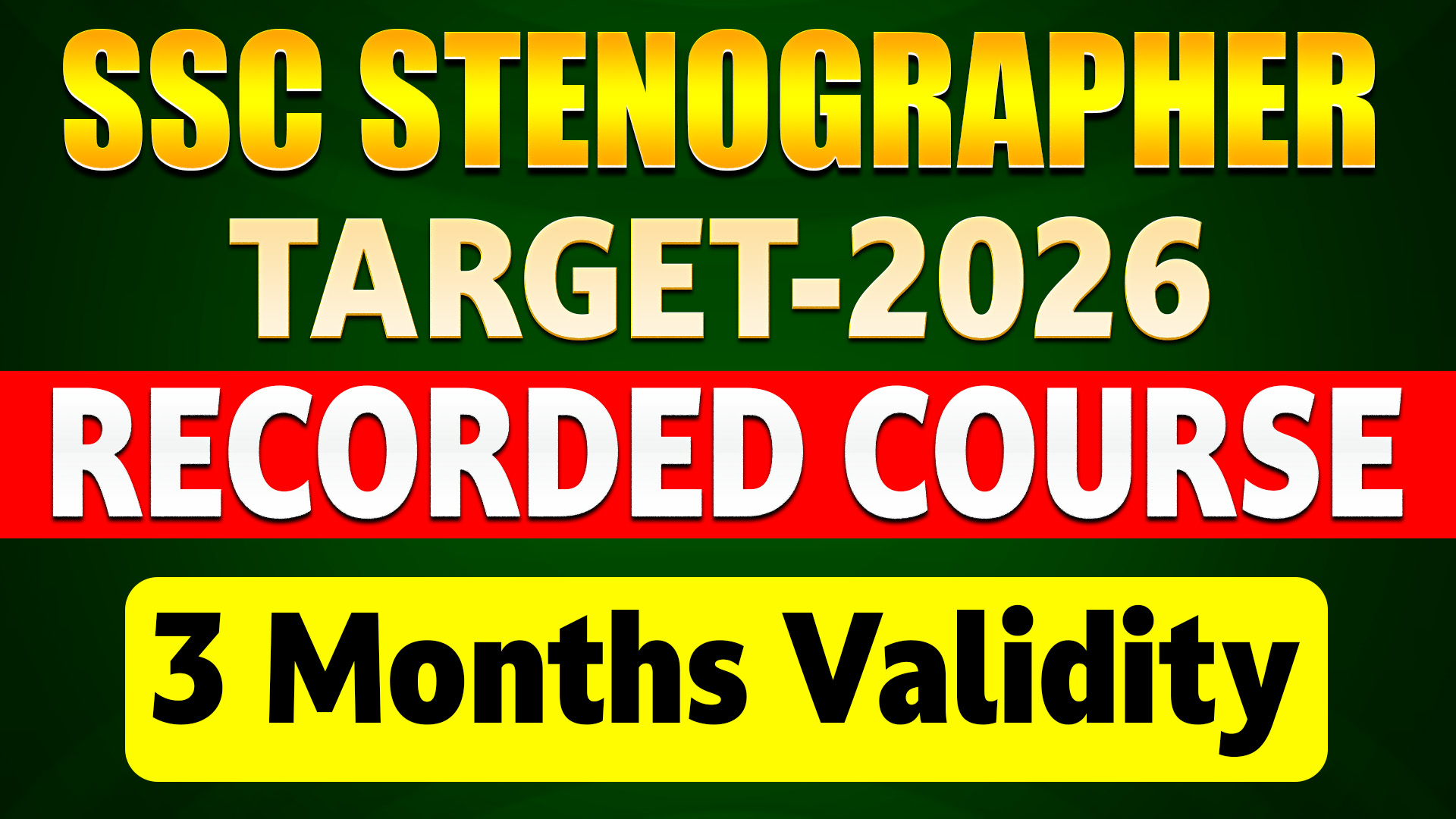 SSC STENOGRAPHER RECORDED - 2026