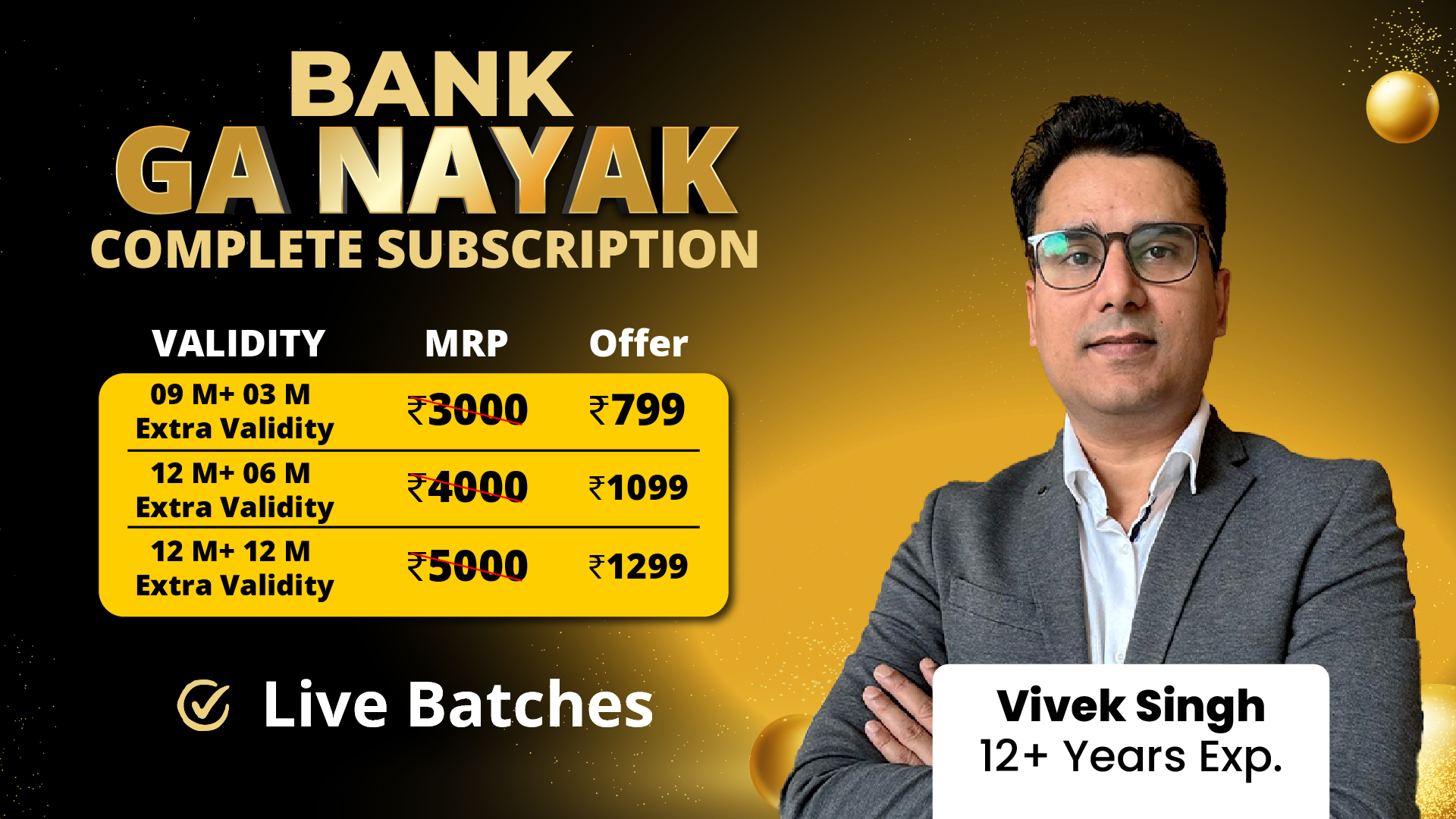 GA Nayak Subscriptions For All Banking & Insurance Exam