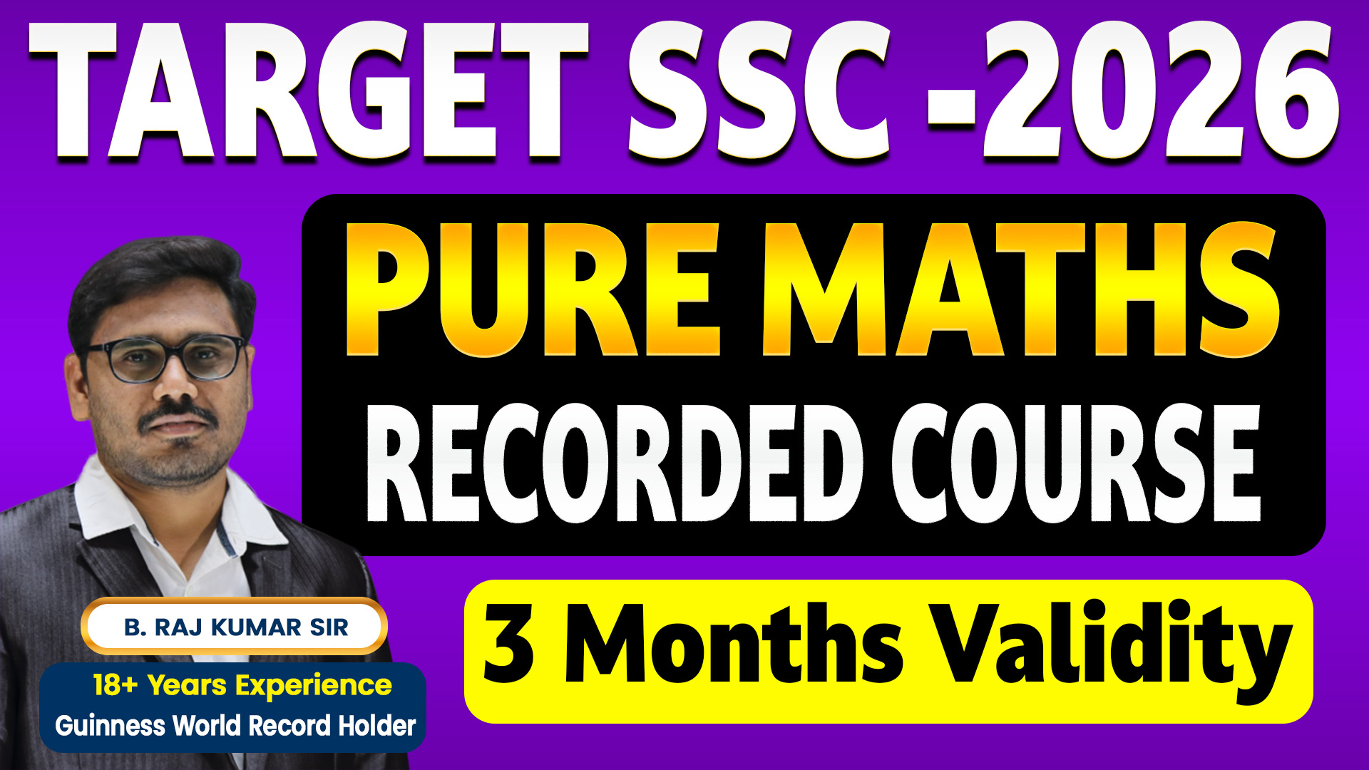 PURE MATHS RECORDED COURSE - 2026