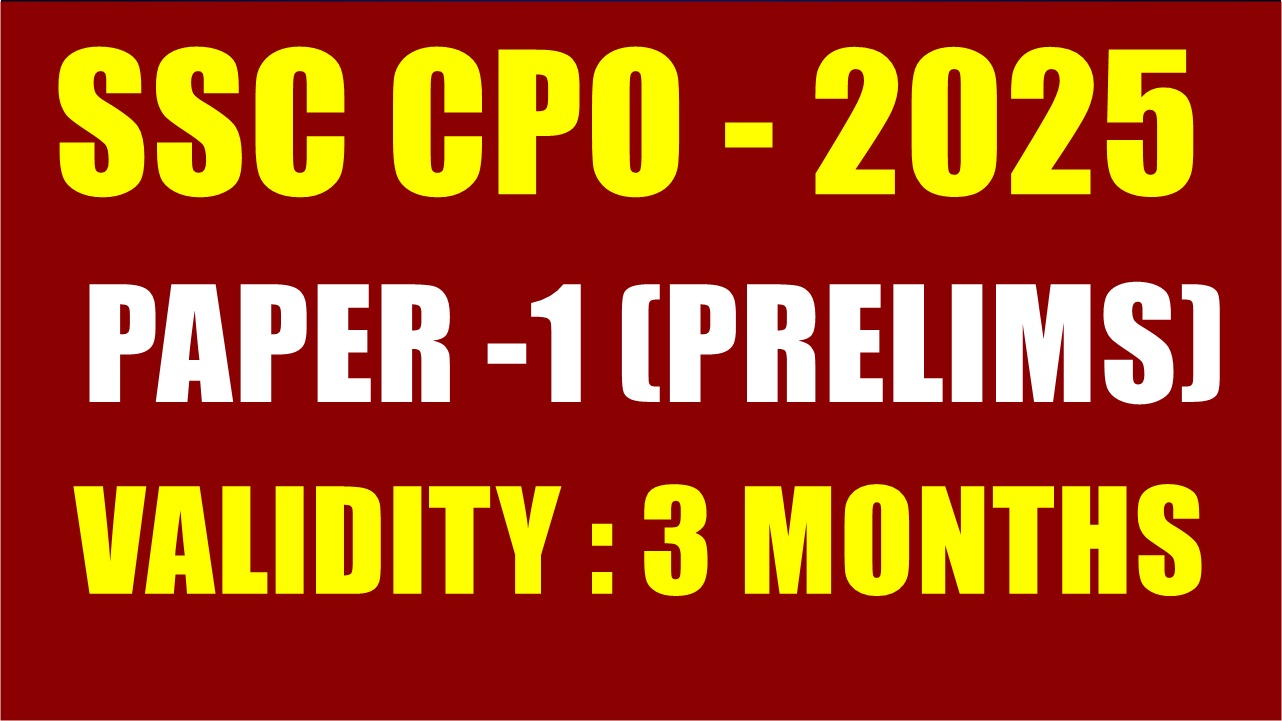 SSC CPO 2025 PAPER-1 RECORDED (3 MONTHS VALIDITY)