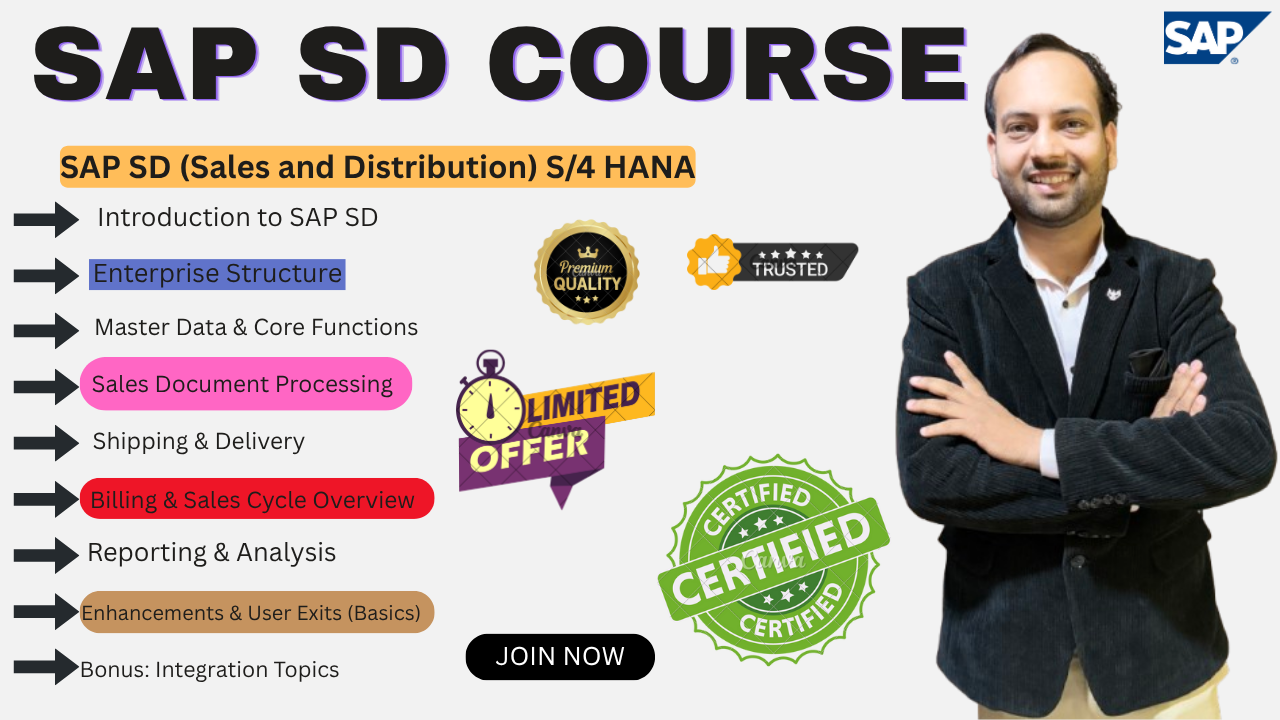 SAP SD (Sales & Distribution) S/4 HANA Live Course from Basics to Advance