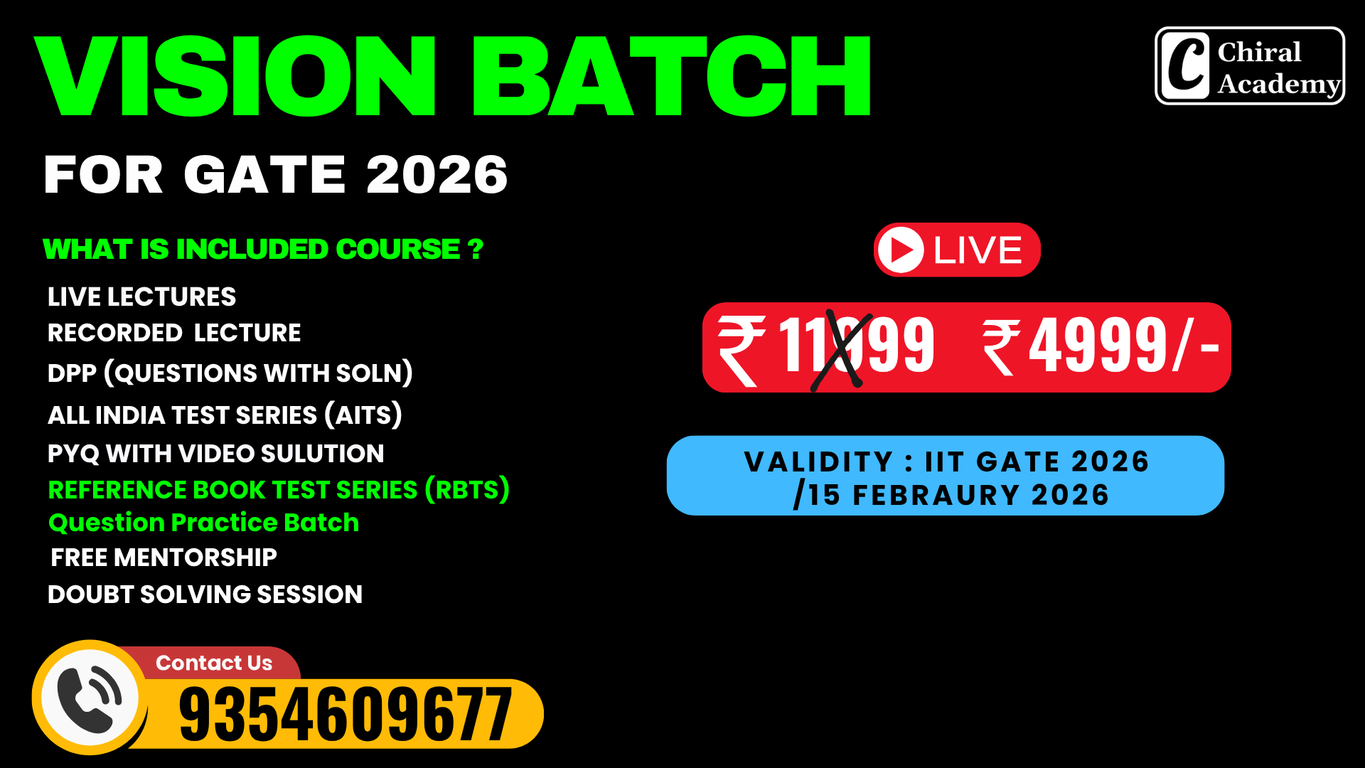 Vision Batch (March) For GATE 2026
