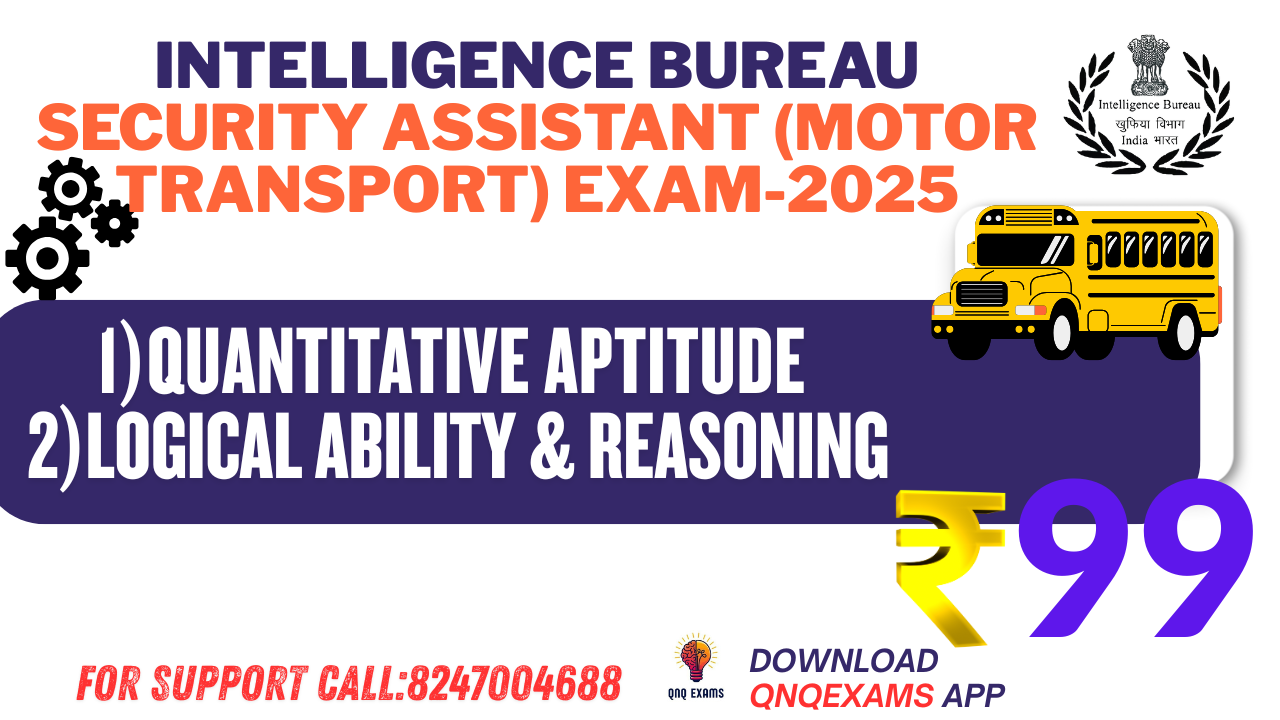 INTELLIGENCE BUREAU (MOTOR TRANSPORT) EXAM-2025