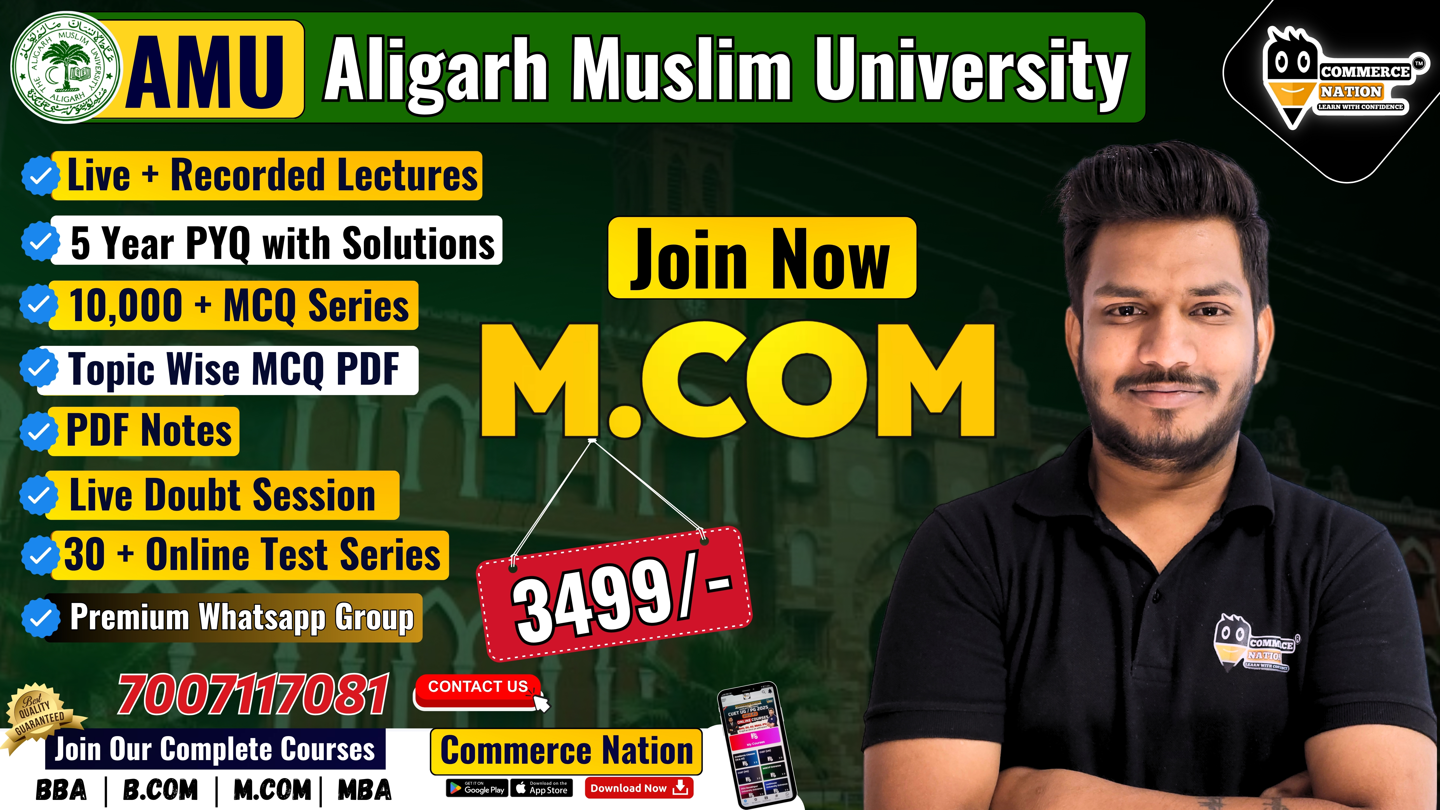 AMU M.Com Entrance 2026 Complete Course 