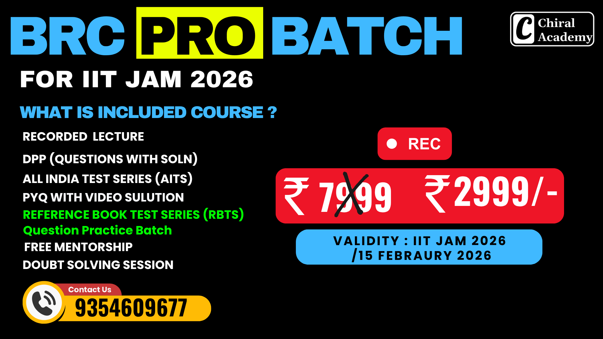 BRC Pro  Batch for IIT JAM 2026