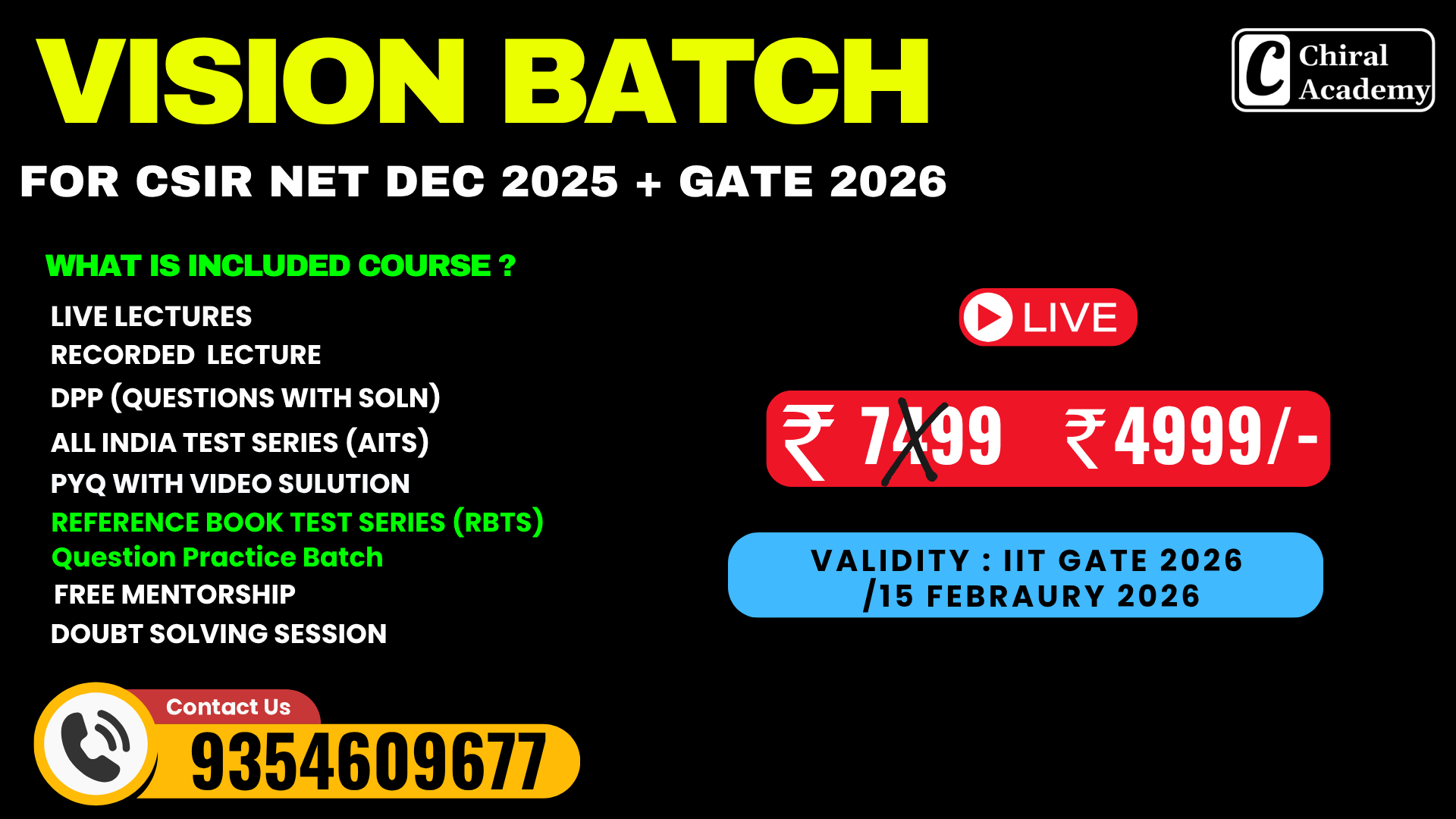 🎯 VISION BATCH for CSIR NET Dec 2025 + GATE 2026