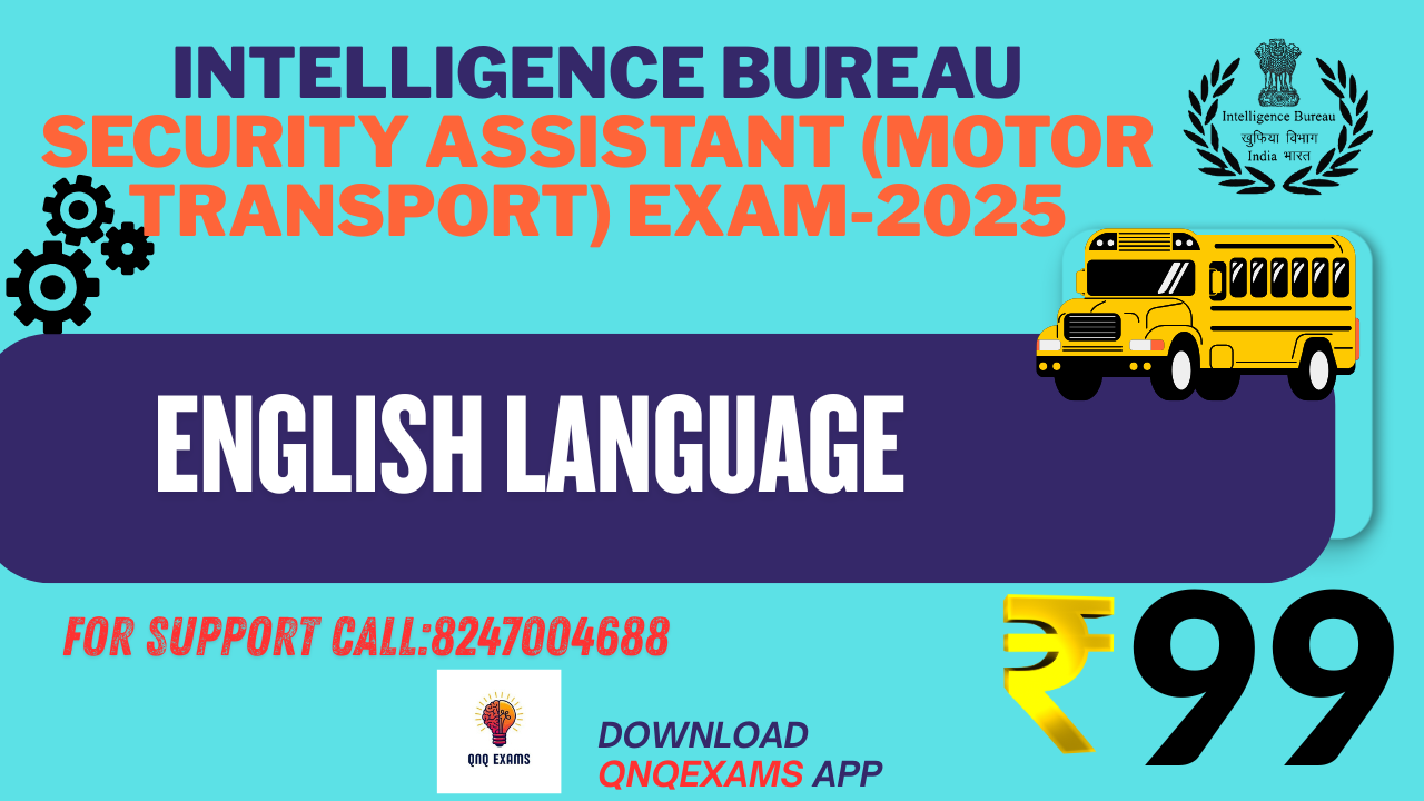 INTELLIGENCE BUREAU (MOTOR TRANSPORT) EXAM-2025