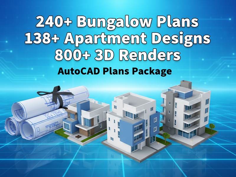 Readymade CAD Plans / 3D Renders / Elevation / Building Package.
